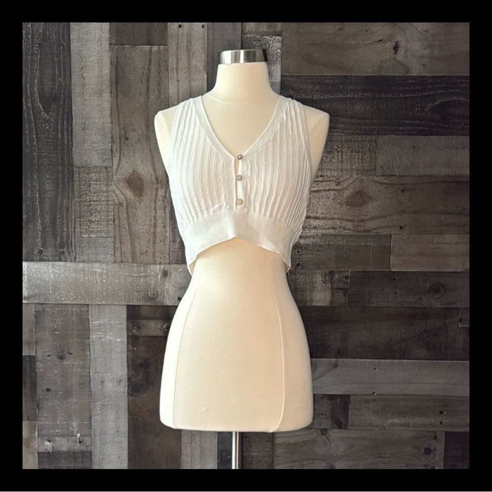 Intimately Free People white crop top XSmall boho chic festival euro summer